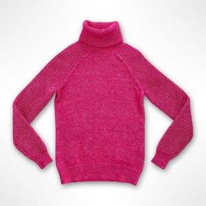 Vineyard Vines | Pink Speckled Wool Blend Turtleneck Sweater